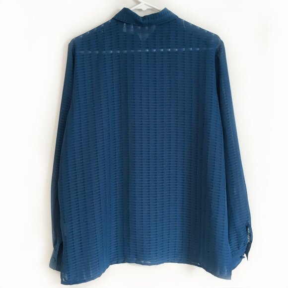 Liz Baker women's matching tank top and blouse combo, teal, size 12 - Picture 6 of 13